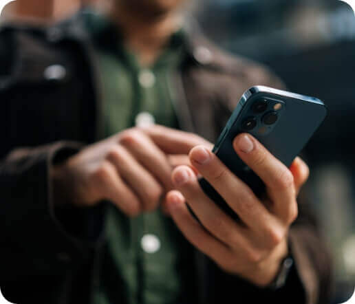 Person using a mobile phone
